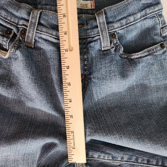 Levis 512 Jeans Womens 4 Petite Medium Blue Perfectly Slimming Bootcut Denim - Picture 12 of 15